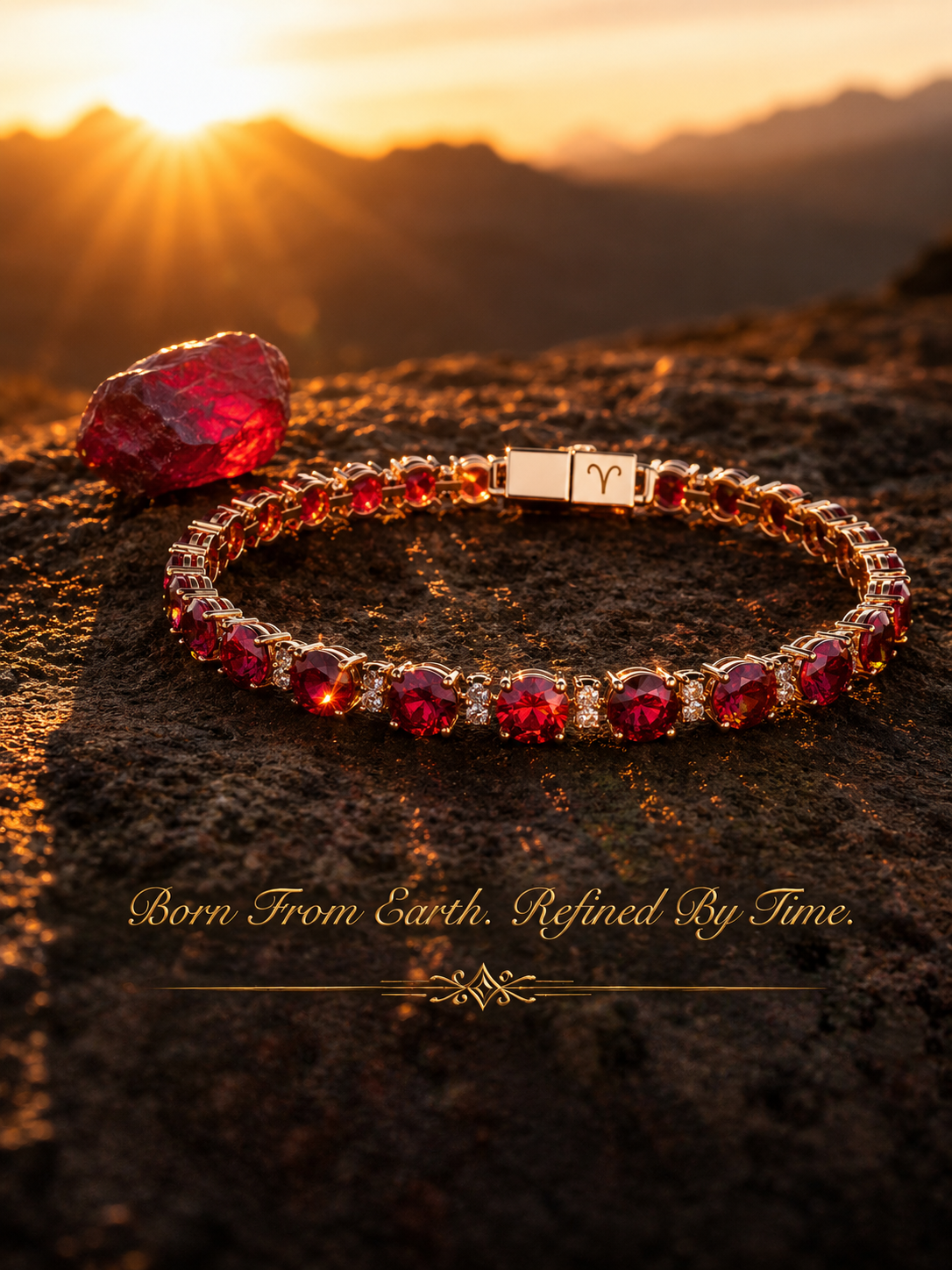 Luxury Aries Collection ruby zodiac jewelry by Geodessa